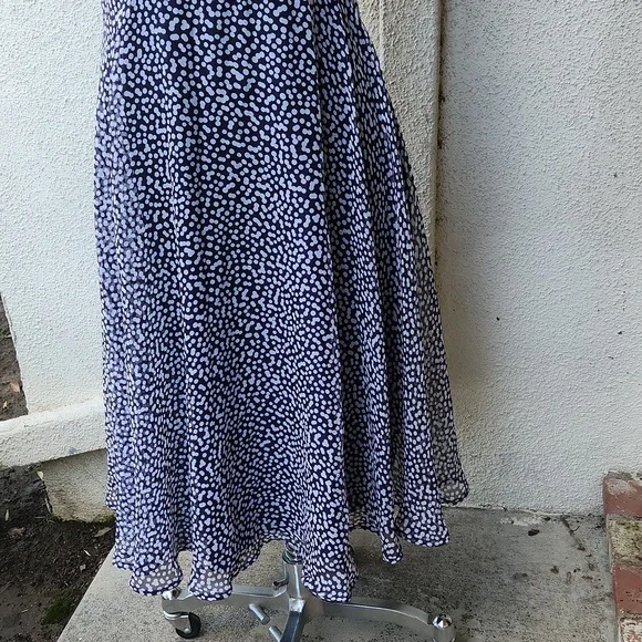 Connected Navy/ White Polka-Dot Dress - Size 12 - Picture 3 of 11